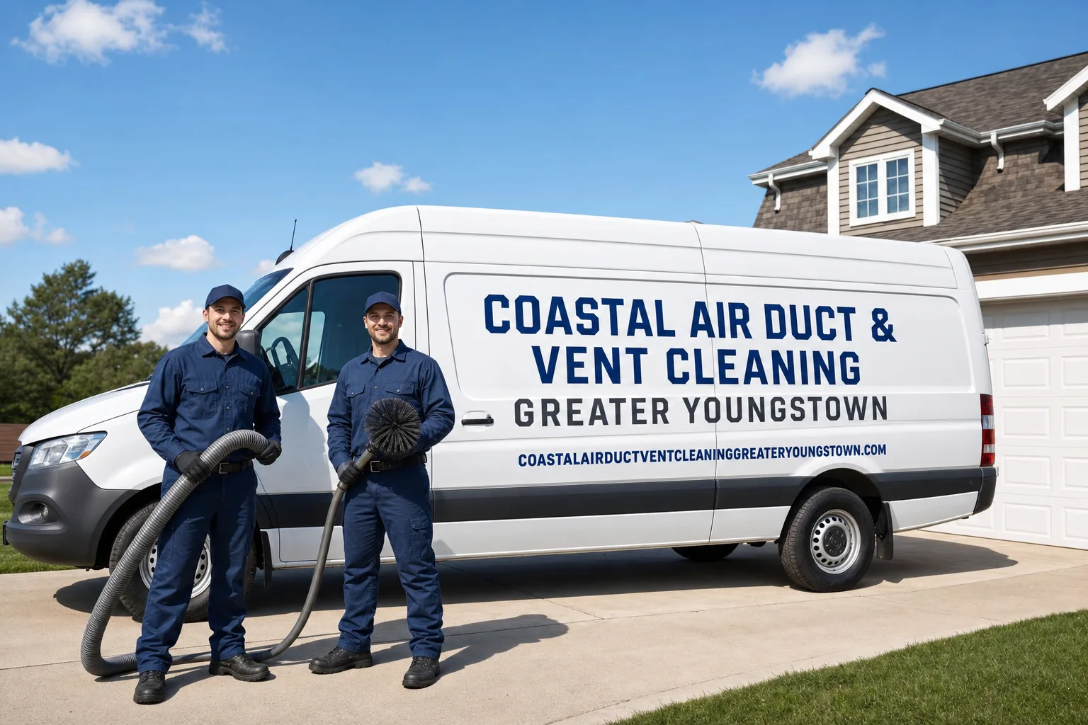 Coastal Air Duct & Vent Cleaning Greater Youngstown service vehicle and crew in Youngstown, OH